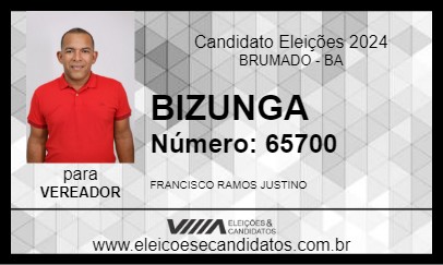 Candidato BIZUNGA 2024 - BRUMADO - Eleições