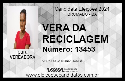 Candidato VERA DA RECICLAGEM 2024 - BRUMADO - Eleições