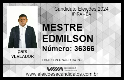 Candidato MESTRE EDMILSON 2024 - IPIRÁ - Eleições