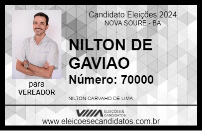 Candidato NILTON DE GAVIAO 2024 - NOVA SOURE - Eleições