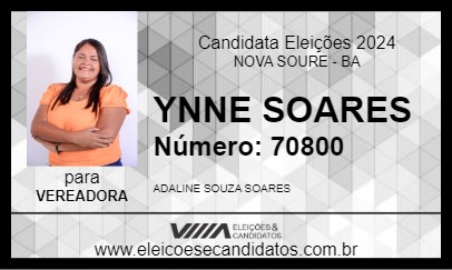 Candidato YNNE SOARES 2024 - NOVA SOURE - Eleições