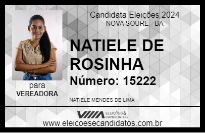 Candidato NATIELE DE ROSINHA 2024 - NOVA SOURE - Eleições