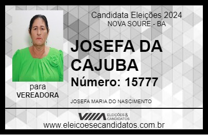 Candidato JOSEFA DA CAJUBA 2024 - NOVA SOURE - Eleições