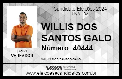 Candidato WILLIS DOS SANTOS GALO 2024 - UNA - Eleições