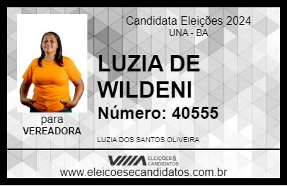 Candidato LUZIA DE WILDENI 2024 - UNA - Eleições