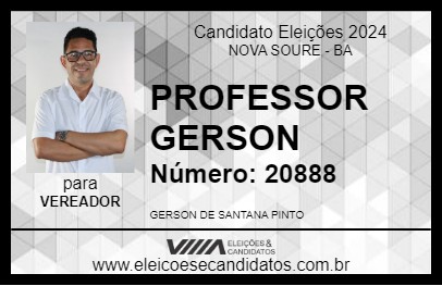 Candidato PROFESSOR GERSON 2024 - NOVA SOURE - Eleições