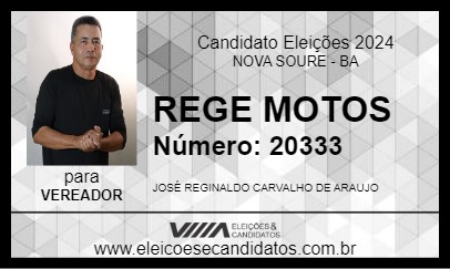 Candidato REGE MOTOS 2024 - NOVA SOURE - Eleições