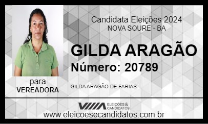 Candidato GILDA ARAGÃO 2024 - NOVA SOURE - Eleições