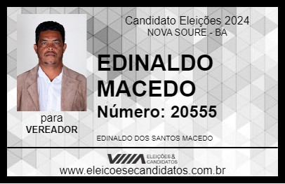 Candidato EDINALDO MACEDO 2024 - NOVA SOURE - Eleições