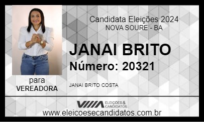 Candidato JANAI BRITO 2024 - NOVA SOURE - Eleições