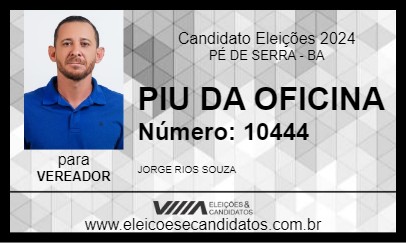 Candidato PIU DA OFICINA 2024 - PÉ DE SERRA - Eleições