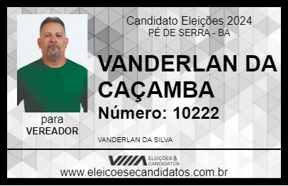 Candidato VANDERLAN DA CAÇAMBA 2024 - PÉ DE SERRA - Eleições