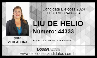 Candidato LIU DE HELIO 2024 - ELÍSIO MEDRADO - Eleições