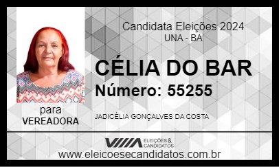 Candidato CÉLIA DO BAR 2024 - UNA - Eleições