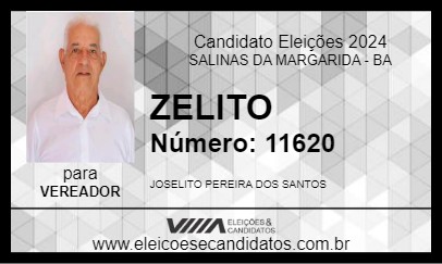 Candidato ZELITO 2024 - SALINAS DA MARGARIDA - Eleições