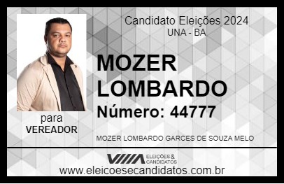 Candidato MOZER LOMBARDO 2024 - UNA - Eleições