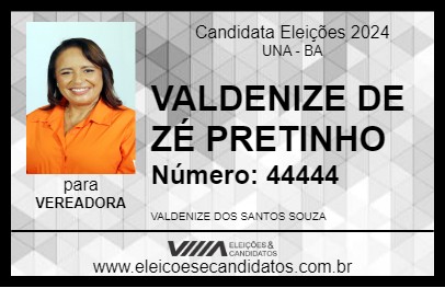 Candidato VALDENIZE DE ZÉ PRETINHO 2024 - UNA - Eleições