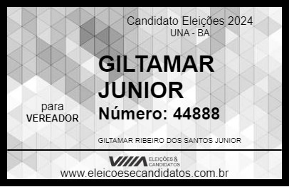 Candidato GILTAMAR JUNIOR 2024 - UNA - Eleições