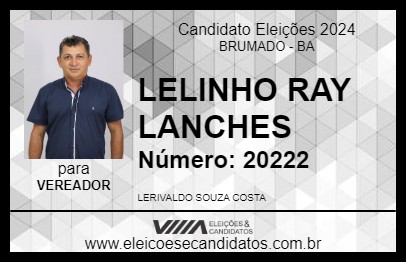 Candidato LELINHO RAY LANCHES 2024 - BRUMADO - Eleições