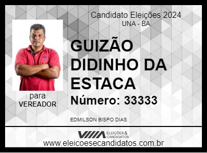 Candidato GUIZÃO DIDINHO DA ESTACA 2024 - UNA - Eleições