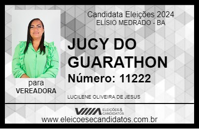 Candidato JUCY DO GUARATHON 2024 - ELÍSIO MEDRADO - Eleições