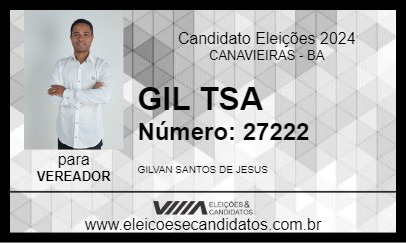 Candidato GIL TSA 2024 - CANAVIEIRAS - Eleições