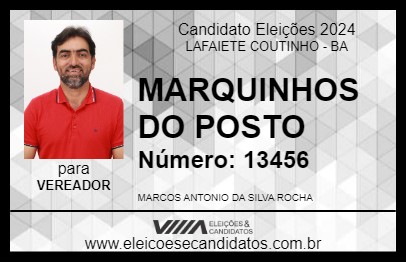 Candidato MARQUINHOS DO POSTO  2024 - LAFAIETE COUTINHO - Eleições