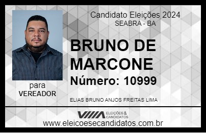 Candidato BRUNO DE MARCONE 2024 - SEABRA - Eleições