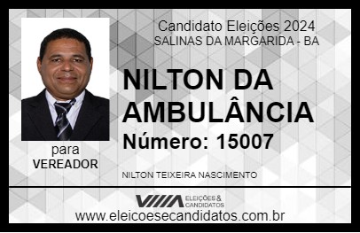 Candidato NILTON DA AMBULÂNCIA 2024 - SALINAS DA MARGARIDA - Eleições