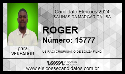 Candidato ROGER 2024 - SALINAS DA MARGARIDA - Eleições