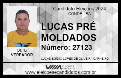 Candidato LUCAS PRÉ MOLDADOS 2024 - CONDE - Eleições