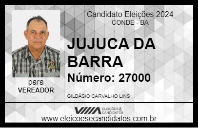 Candidato JUJUCA DA BARRA 2024 - CONDE - Eleições