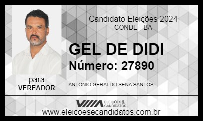 Candidato GEL DE DIDI 2024 - CONDE - Eleições