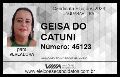 Candidato GEISA DO CATUNI 2024 - JAGUARARI - Eleições