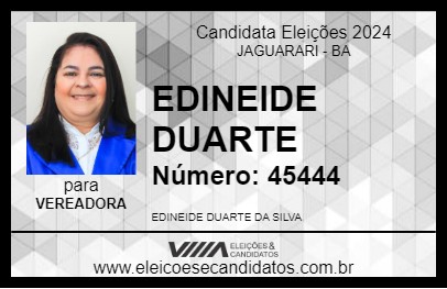 Candidato EDINEIDE DUARTE 2024 - JAGUARARI - Eleições