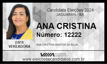 Candidato ANA CRISTINA 2024 - JAGUARARI - Eleições