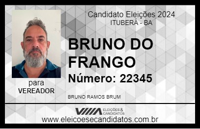 Candidato BRUNO DO FRANGO 2024 - ITUBERÁ - Eleições