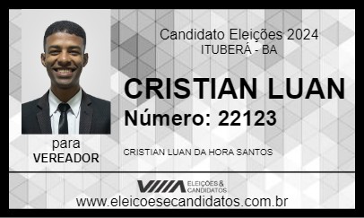 Candidato CRISTIAN LUAN 2024 - ITUBERÁ - Eleições