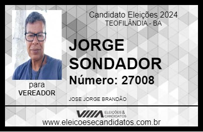 Candidato JORGE SONDADOR 2024 - TEOFILÂNDIA - Eleições