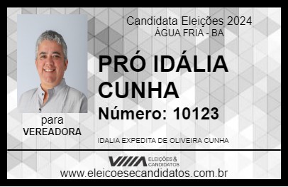 Candidato PRÓ IDÁLIA CUNHA 2024 - ÁGUA FRIA - Eleições