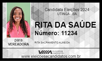 Candidato RITA DA SAÚDE 2024 - UTINGA - Eleições