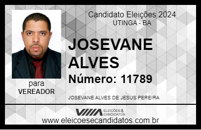 Candidato JOSEVANE ALVES 2024 - UTINGA - Eleições