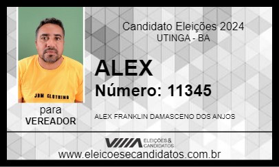 Candidato ALEX 2024 - UTINGA - Eleições