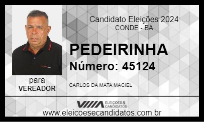 Candidato PEDEIRINHA 2024 - CONDE - Eleições