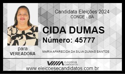 Candidato CIDA DUMAS 2024 - CONDE - Eleições