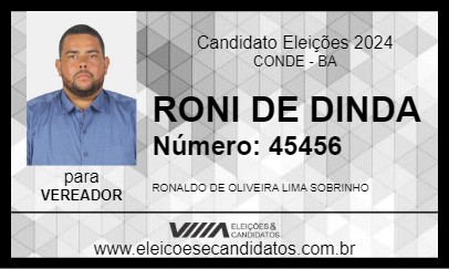 Candidato RONI DE DINDA 2024 - CONDE - Eleições