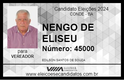 Candidato NENGO DE ELISEU 2024 - CONDE - Eleições