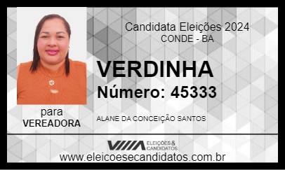 Candidato VERDINHA 2024 - CONDE - Eleições