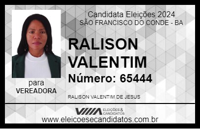 Candidato RALISON VALENTIM 2024 - SÃO FRANCISCO DO CONDE - Eleições