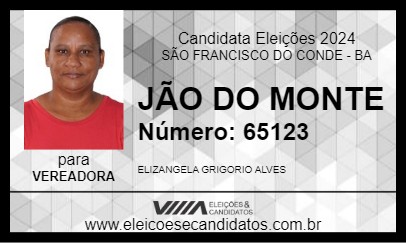 Candidato JÃO DO MONTE 2024 - SÃO FRANCISCO DO CONDE - Eleições